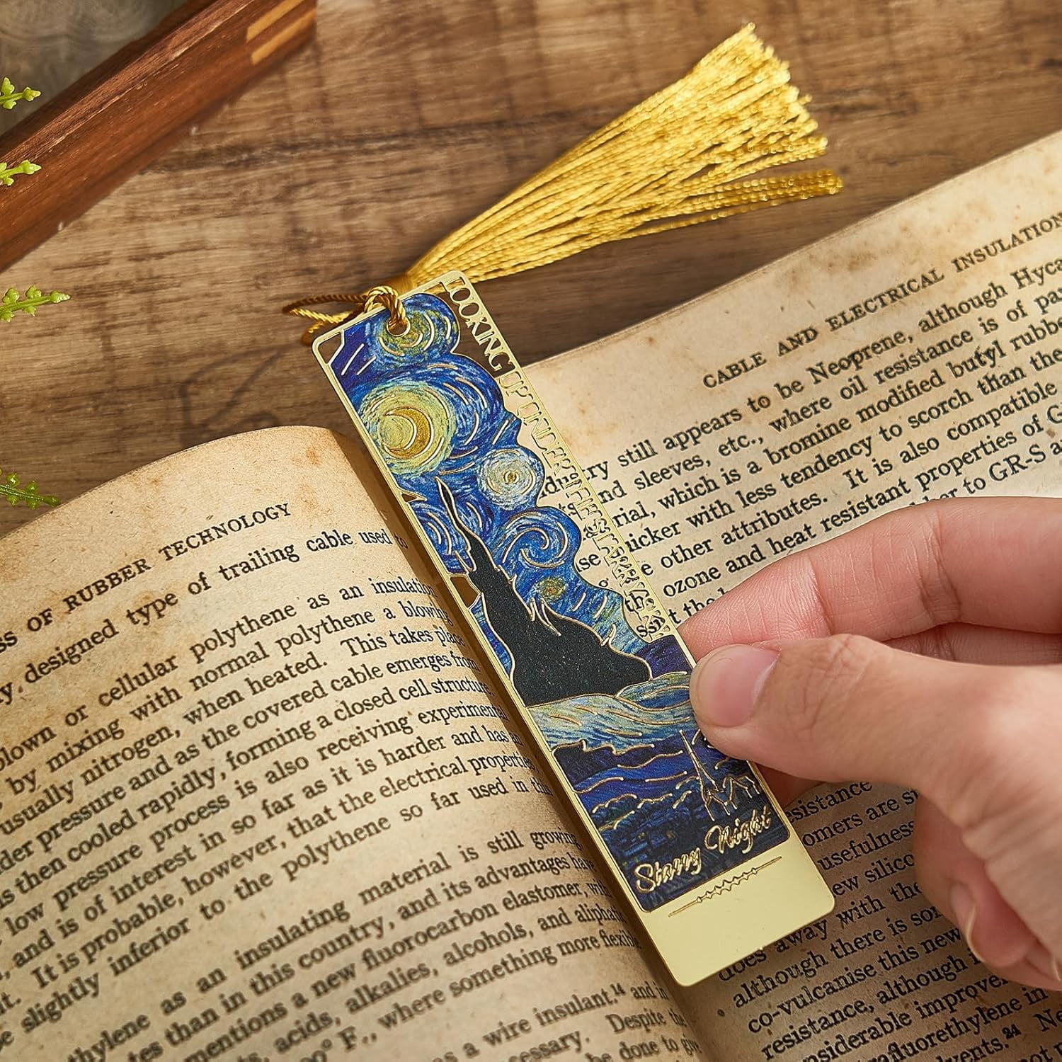 4 PCS Metal Bookmark with Tassel, Van Gogh Art Book Marks for Reading Women & Men,Book Lover Gifts for Teacher, Writers, Readers