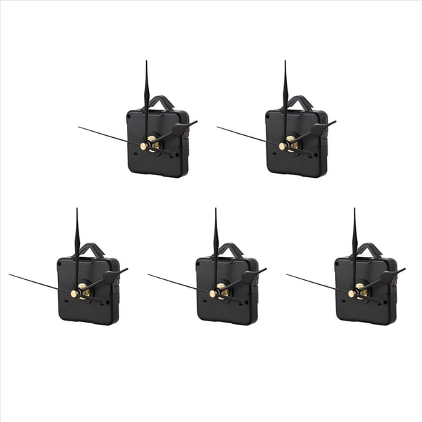 5X Negra Aguja DIY Husillo de Reloj de Cuarzo Mecanismo de Movimiento Silencioso Juego de Herramientas de Reparacion