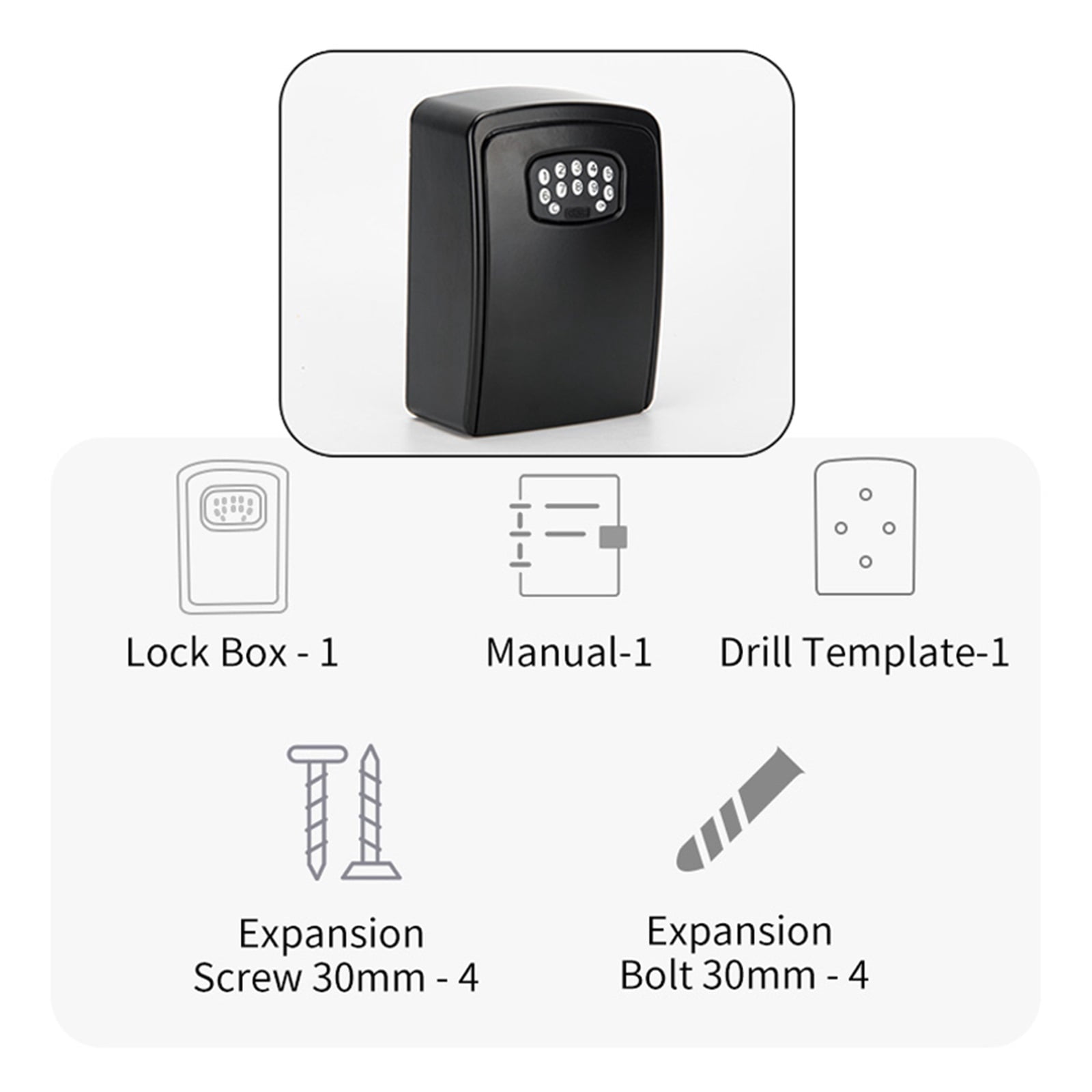 Fingerprint or Password Safe Key Box Bluetooth Storage Lock Box Smart Life App Wall Mount Security Anti-theft Lockbox ,Strong Construction