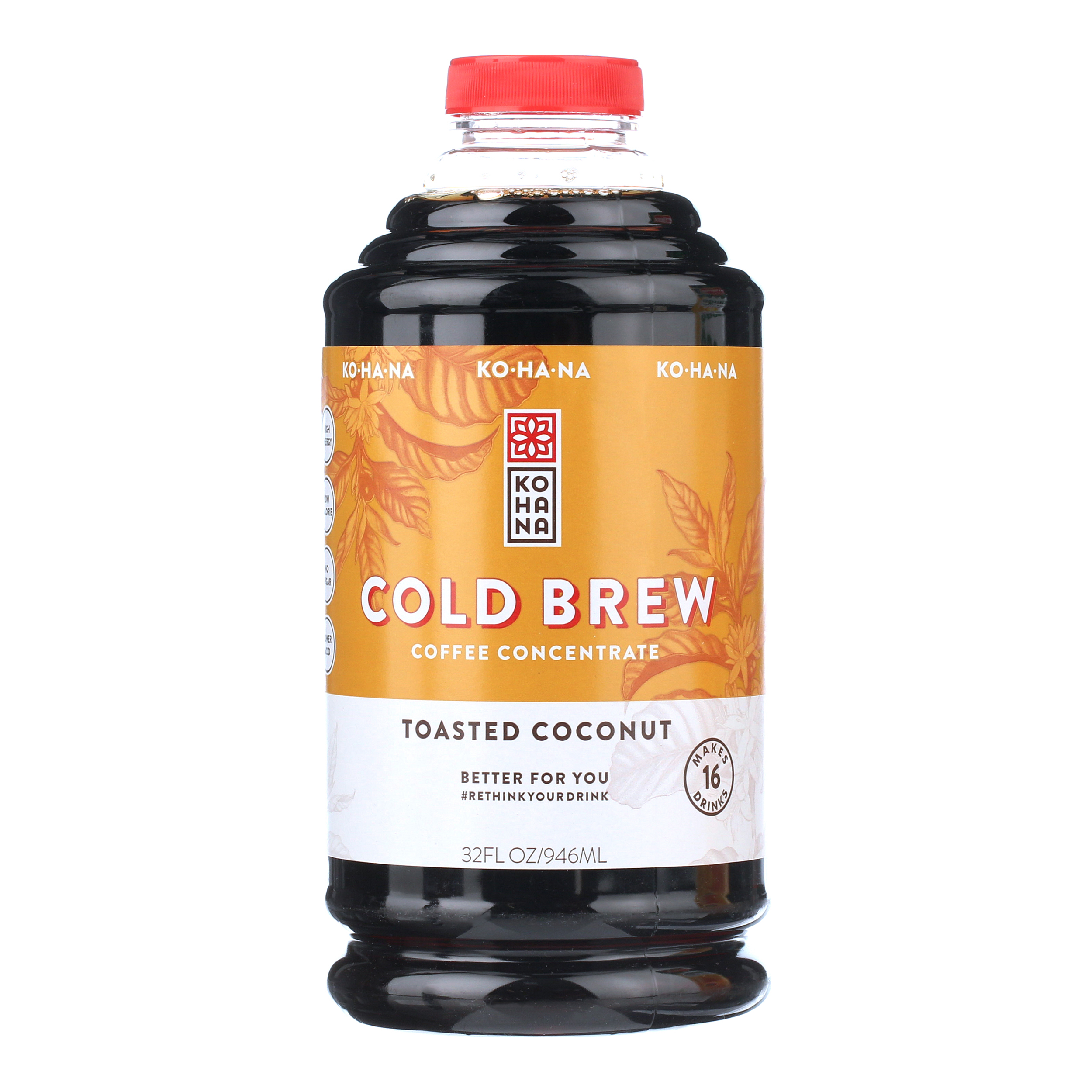 Kohana Coffee Cold Brew Toasted Coconut Coffee Concentrate, 32 Fl Oz Bottle