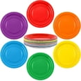 TRAHOO72 Pieces 9 Inch Colored Paper Plates Disposable Heavy Duty