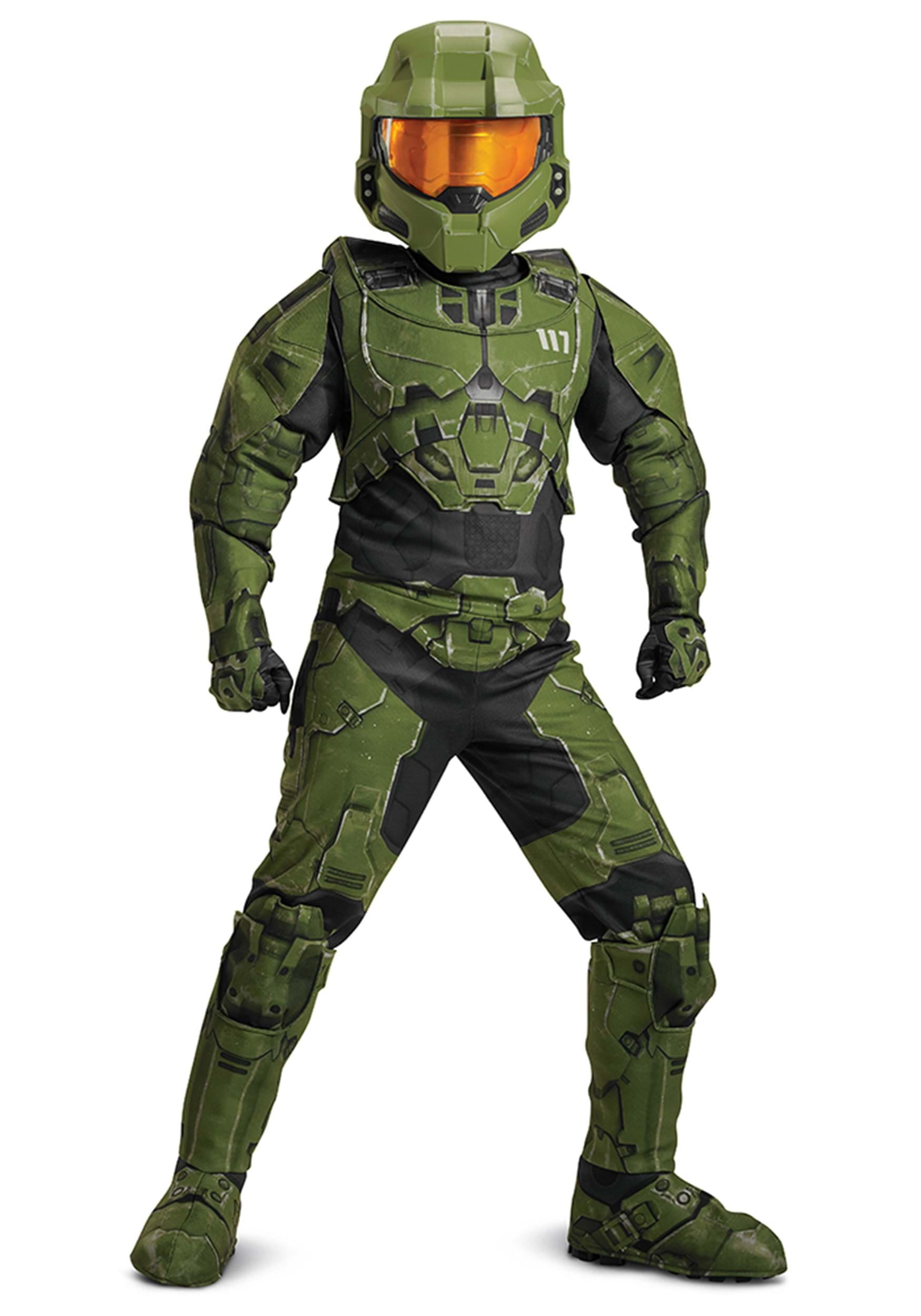 Licenced Kids Halo Master Chief Fancy Dress Costume Boys Microsoft Game Outfit 