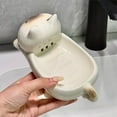 thumbnail image 4 of Fzsteel Ceramic Soap Dish With Self-Draining Holes & Siamese Cats Design For Bathroom Decor 22x14x12cm Bathroom Kitchen Countertop Organization, 4 of 6