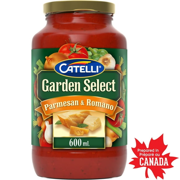 Catelli Garden Select Parmesan & Romano Flavoured Pasta Sauce, 600 ml Jar, Catelli Garden Select Tomato Parmesan Romano 600ML