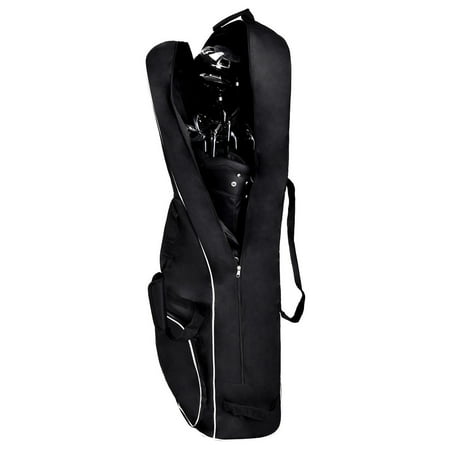 Costway Black Foldable Golf Bag Travel Cover with Wheel Lightweight (Best Golf Travel Cover)