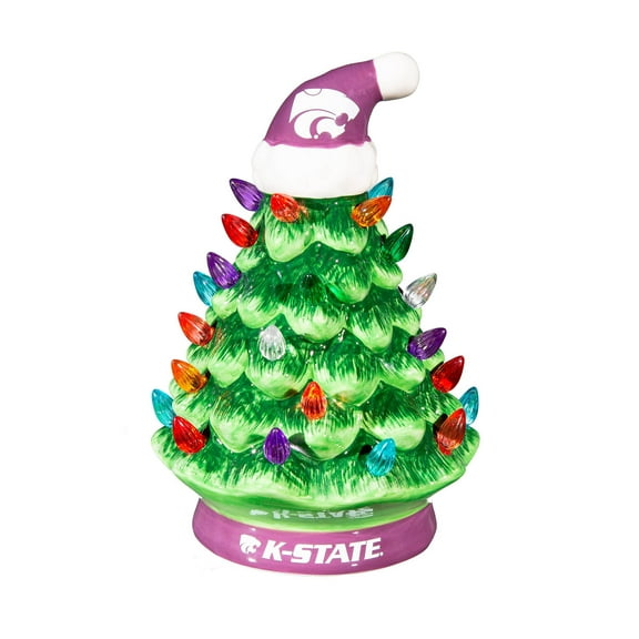 Kansas State Wildcats 2-Pack 4" Ceramic LED Christmas Tree Set