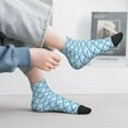 thumbnail image 4 of Salouo Blue Fish Scale Texture Pattern Unisex Middle Tube Socks,Middle-Finger Knee High Socks Over The Calf Tube Stocking Crew Stockings for Women and Men Tube Socks, 4 of 8