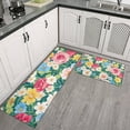 thumbnail image 2 of Pioneer Flower Floral Print Pattern Kitchen Rugs Sets Of 2,Anti Fatigue Kitchen Mat Rugs Non Slip Washable,Decorative Kitchen Floor Mats for Kitchen,Sink,Laundry,17"x30"+17"x47", 2 of 7