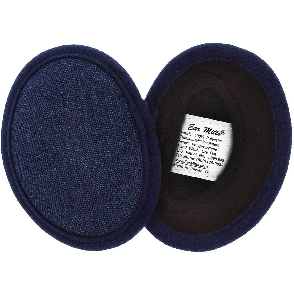 Ear Mitts Bandless Ear Muffs For Men & Women, Cotton Denim Ear Warmers