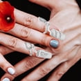 thumbnail image 3 of 1 Set of 4 Pcs Women Nail Tips Rhinestone Alloy Rings Multi size Nail Caps for Parties and Home Manicure Art, 3 of 9