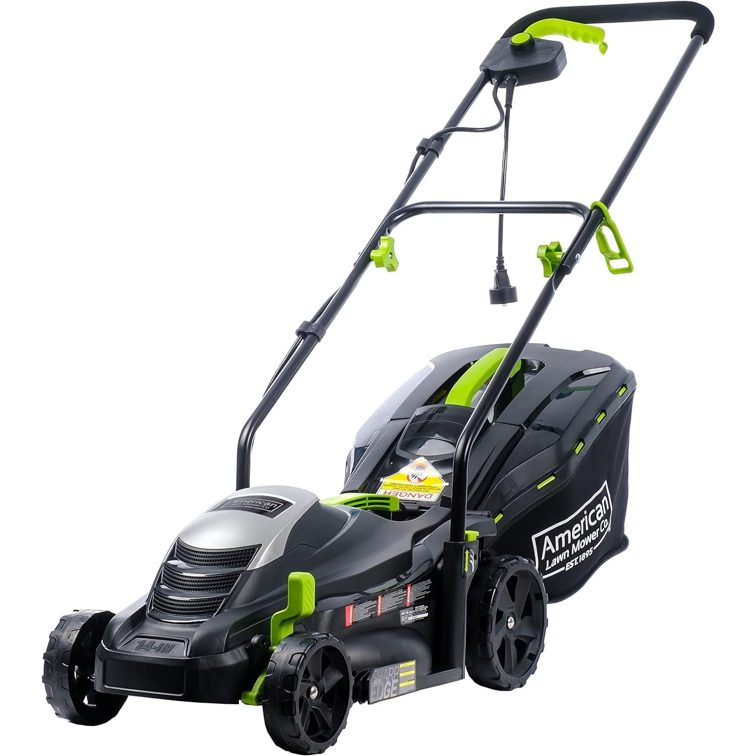 Earthwise 16 Inch 11 Amp Electric Lawn Mower with Hand Push Walk Behind Grass Catcher Bag Walmart
