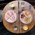 thumbnail image 4 of Dsseng Divided Dinner Plates Set with Tableware 3 Compartment Unbreakable Portion Control Dinner Diet Plates Reusable Lightweight Divided Dish Set Stackable Divider Plates Microwave Safe, 4 of 5