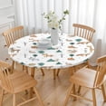 thumbnail image 3 of White Christmas Forest Animal Pattern Round Fitted Tablecloth with Elastic Edge,Dining Table Cover Waterproof,Outdoor Round Tablecloth for Camping,Dining,Indoor and Outdoor, 3 of 7