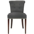 thumbnail image 2 of SAFAVIEH Arion Contemporary Linen Solid Dining Side Chair, Charcoal/Cherry Mahogany (Set of 2), 2 of 6