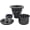 Black, variant on 3-1/2-Inch Kitchen Sink Drain Strainer Assembly Kit Gunmetal Black, Deep Waste Basket Strainer with Sealing Lid Sink Stopper, Dark Gray 304 Stainless Steel