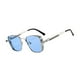 thumbnail image 3 of Gafas de sol cuadradas de diseño retro para actividades al aire libre, regalos de cumpleaños Lente plateada y azul, 3 of 9