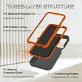 thumbnail image 3 of Starshop Galaxy A14 5G case, With Tempered Glass Protector, Shockproof Protection Rugged Hybrid Drop Belt Clip Cover Orange, 3 of 5