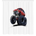thumbnail image 3 of Ambesonne Truck Shower Curtain, Extreme Off Road Race, 69"Wx84"L, Night Blue Red, 3 of 3