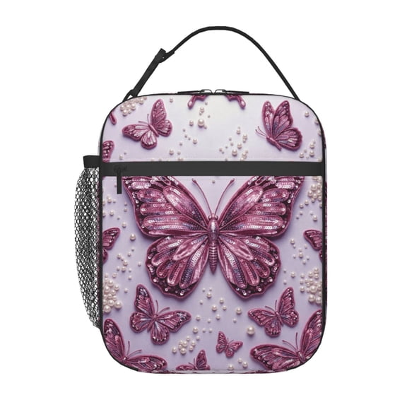 Butterfly Lunch Bag Reusable Insulated Cooler Bag Thermal Waterproof Lunch Box For Women Men Work Picnic