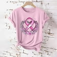 thumbnail image 4 of VKOYWKM Pink Ribbon Tshirts for Women Breast Cancer Breast Cancer Tees Short Sleeve Inspirational Tops Crew Neck Loose Fight Cancer T-Shirts Shirts, 4 of 5
