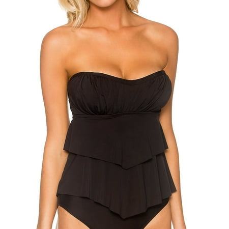 bandeau tankini swim sunsets underwire solid walmart