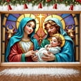 thumbnail image 5 of Holy Family Nativity Scene Banner Decorative Religious Christmas Backdrop for Indoor Celebration Holiday Decoration Festive Display, 5 of 9