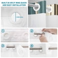 thumbnail image 2 of No Hook Shower Curtain with Built-in Rings - Boho Vintage Striped Washable Waterproof Fabric Bathroom Curtains for Hotel,Rentals, Stall 36 X 72 Inch , Teal Brown Beige, 2 of 8