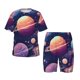 thumbnail image 1 of Fotbe Planet Pastel Galaxy Pijama Estampada de 2 Piezas para Niños – Ropa de Dormir de Manga Corta Cómoda para Niños y Niñas, Camiseta y Shorts de Algodón-Small, 1 of 6