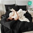 thumbnail image 6 of Twin Comforter Set Black, 5 Pieces Bed in a Bag Twin, Complete Bedding Set Includes Comforter, Flat Sheet, Fitted Sheet, Pillowcase and Pillow Sham, Black, 6 of 17