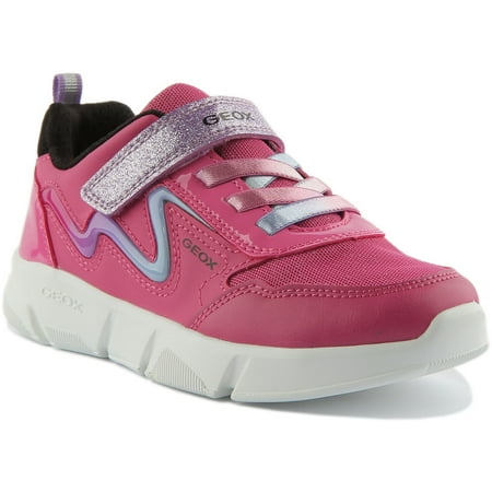

Geox J Aril Kid s Synthetic Single Strap Slip On Casual Trainers In Pink Size 1