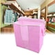 thumbnail image 3 of Bolsa de almacenamiento plegable para colchas y ropa, para mantas, juguetes, organizador debajo de la cama a prueba de polvo, color rosa, 3 of 8
