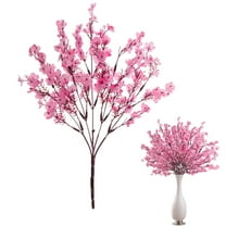 Honeeladyy Artificial 5-forked Starlet Flowers, Starlet Flowers Artificial, Simulation Starlet Flower with 3.54" Long Stems, Fake Pink Starlet for Bonquet Vase Wedding Decor Flower Arrangement