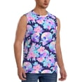 thumbnail image 2 of Fotbe pinkk flower crystal Skull Men's Camiseta sin Mangas Estampada para Hombres, Playera Casual para Gimnasio, Entrenamiento, Playa-Large, 2 of 7