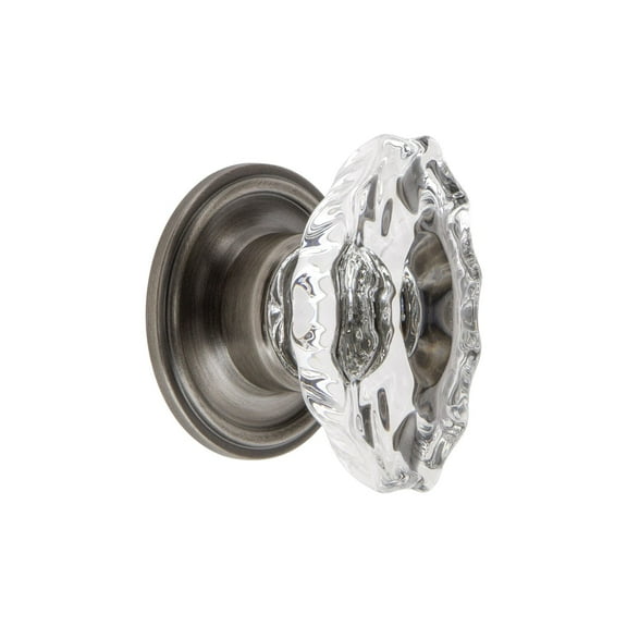 Grandeur Biar-Crys-Knob-Geo Biarritz 1-3/4" Crystal Fluted Farmhouse Cabinet Knob - Grey