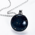 thumbnail image 2 of Gemini Constellation Stunning Glass Circular Pendant Necklace Jewelry, 2 of 5
