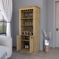thumbnail image 4 of FM FURNITURE Hampton Bar Cabinet with 2 Doors Engineered Wood Beige, 4 of 7