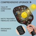 thumbnail image 2 of Pickleball Paddles Set Of 2, Fiberglass Surface, Vintage Floral Print, 4 Balls & Bag, 2 of 5