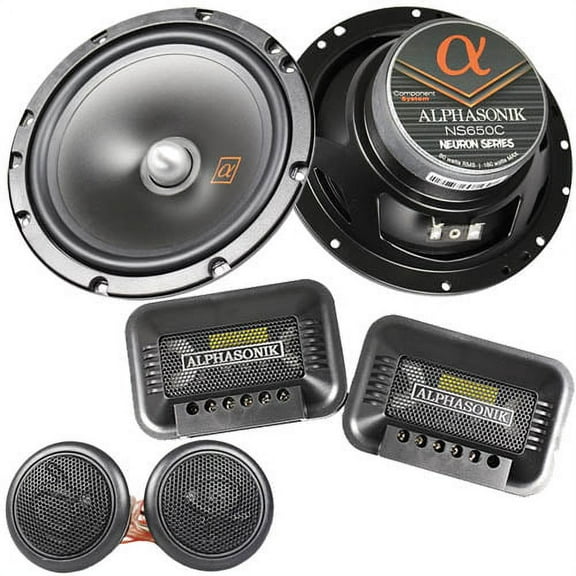 Pair of Alphasonik 6.5" 2 Way Component Speakers 180 Watt Max Neuron NS650C