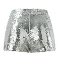 thumbnail image 6 of Lindreshi Shorts for Women Clearance Women's Summer High Waist Casual Shorts High Elastic Sequin Beaded Hot Pants Shorts, 6 of 6