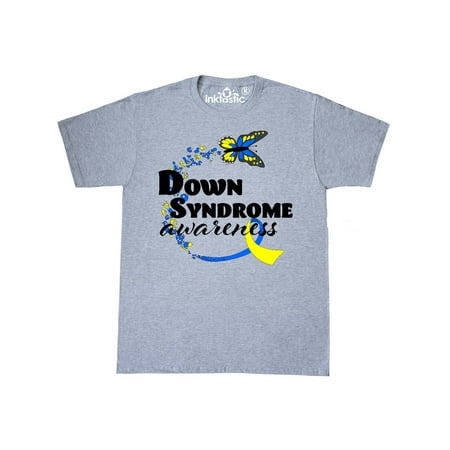 - Down Syndrome Awareness with Butterfly and Ribbon T-Shirt