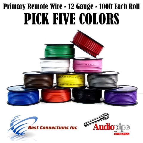 12 GA GAUGE 2 Roll Pack 100 FT SPOOLS VEHICLE POWER GROUND RED BLACK WIRE CABLE