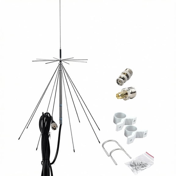 Discone Wideband Scanner Antenna 25–3000MHz with 10m Cable for CB, VHF, UHF, GMRS