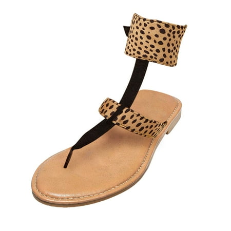 

Sandals Women Summer Women Fashion Sandals Flat Clip Toed Leopard Buckle Sandals Casual Comfortable