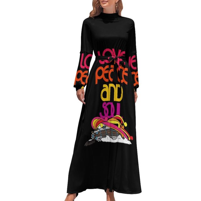 Vestido largo con el logotipo de Love Peace And Soul, vestido sexy para mujer, vestido elegante, vestidos para mujer 2024