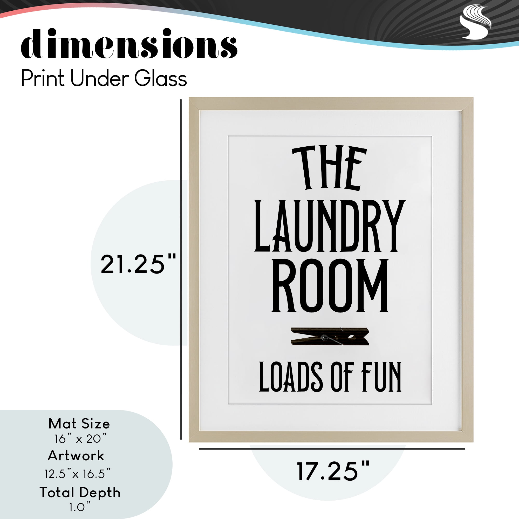 Loads Of Fun Clothespin Birch Framed Print Under Glass, design by Kim Allen