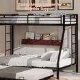 thumbnail image 4 of Miniyam Twin over Full Metal Bunk Bed with Trundle, Square Tube Frame, Space Saving Bunk Bed with Ladder, Black, 4 of 7
