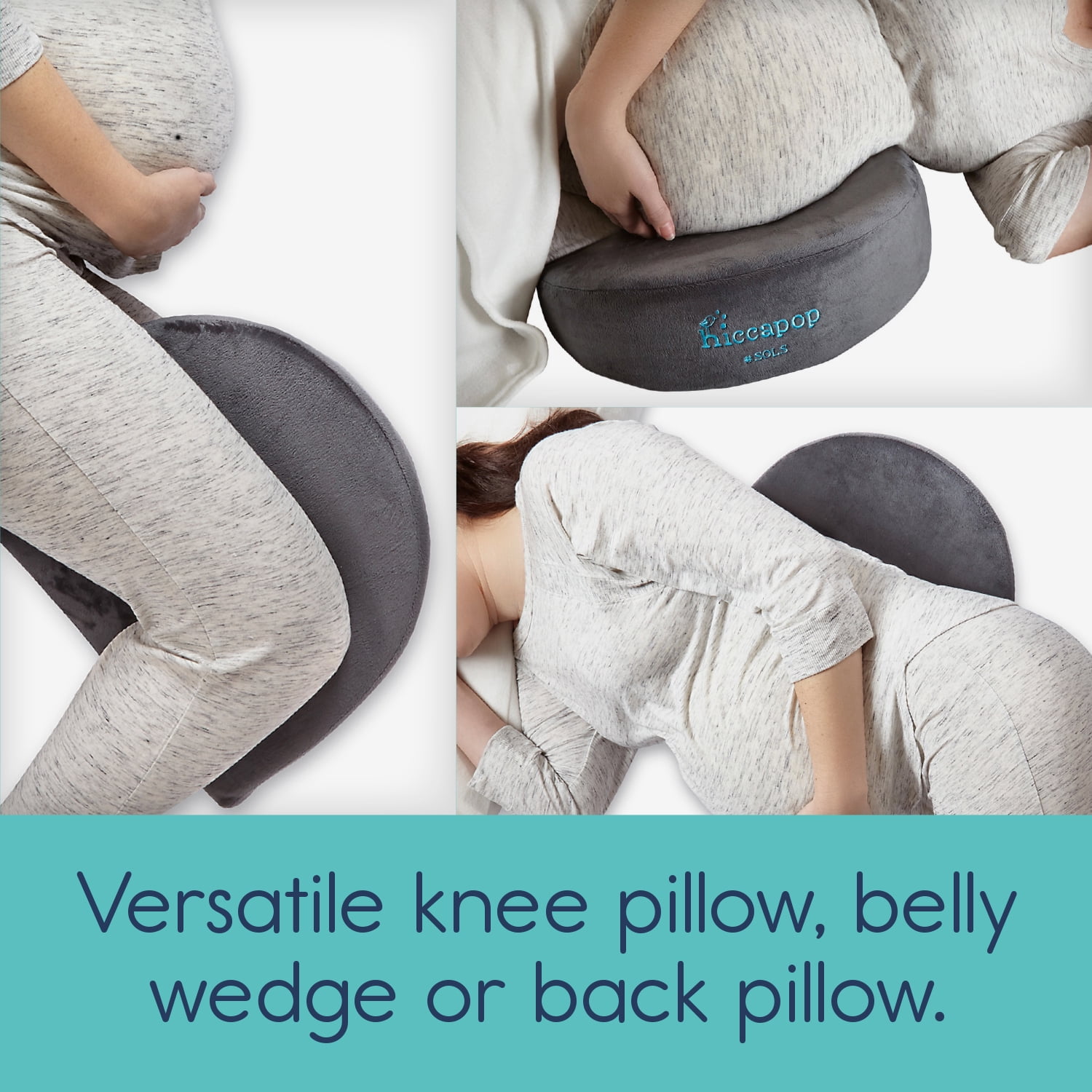 Hiccapop Pregnancy Pillow Wedge for Maternity, Memory Foam Maternity Pillow for Body, Belly, Back, and Knee Support