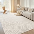 thumbnail image 6 of Findosom 5'x7' Area Rug for Living Room,Machine Washable Non-Slip Area Rug,Jacquard Ultra Soft Non Shed Cream Modern Wavy Carpet Indoor Rugs for Bedroom Dining Room Home Office Entryway Decor, 6 of 9