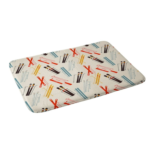 Society6 Showmemars Ski Time Pattern Bath Mat 34" x 21"