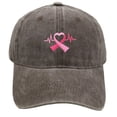thumbnail image 2 of Miaoju Cancer Awareness Hat for Women, Embroidered Pink Ribbon Vintage Cotton Adjustable Baseball Cap, 2 of 5